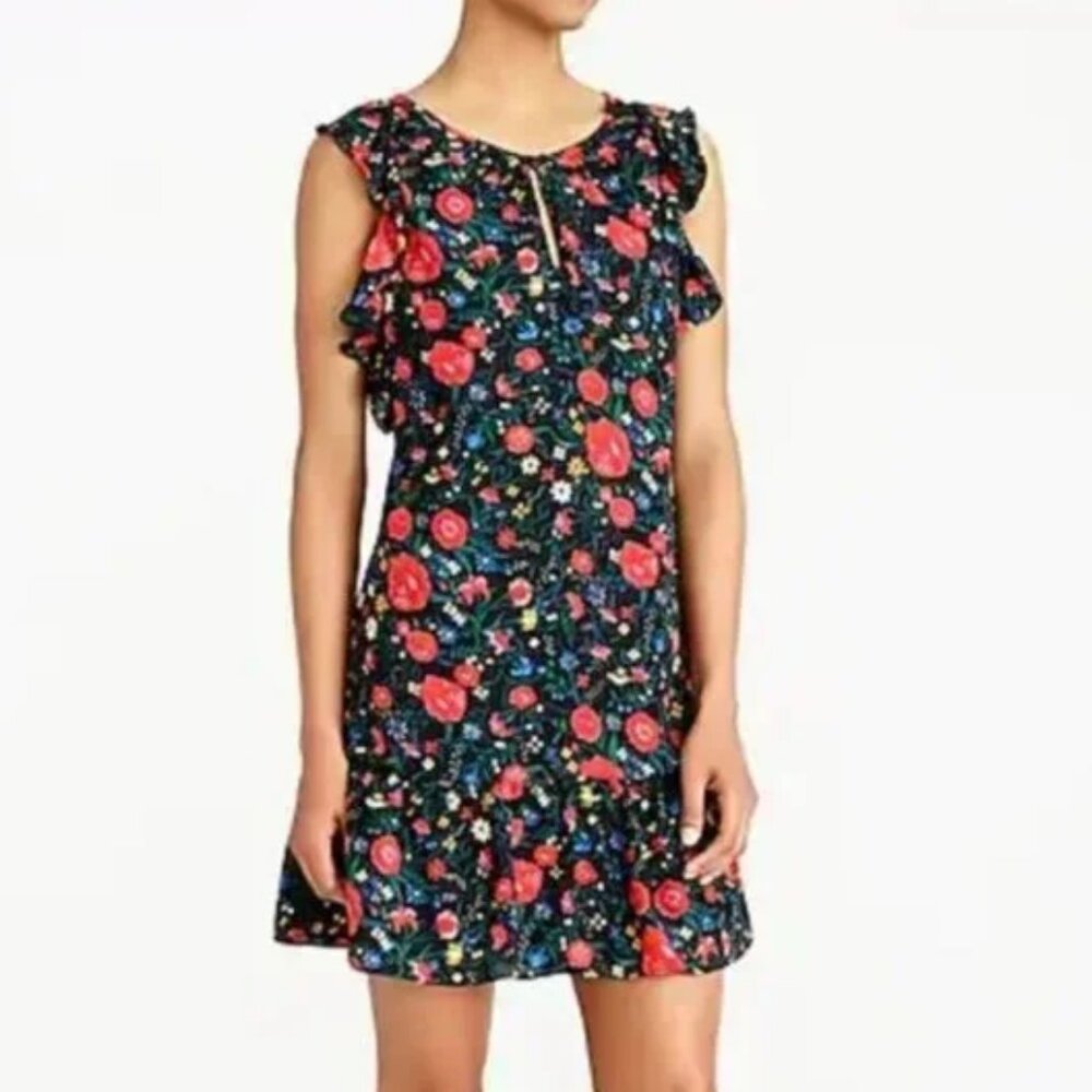 J. Crew ruffle trim Floral print Dress